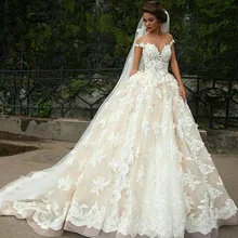 Элегантные кружевные платья для свадьбы Элегантные аппликации длиной до пола бальное платье на заказ