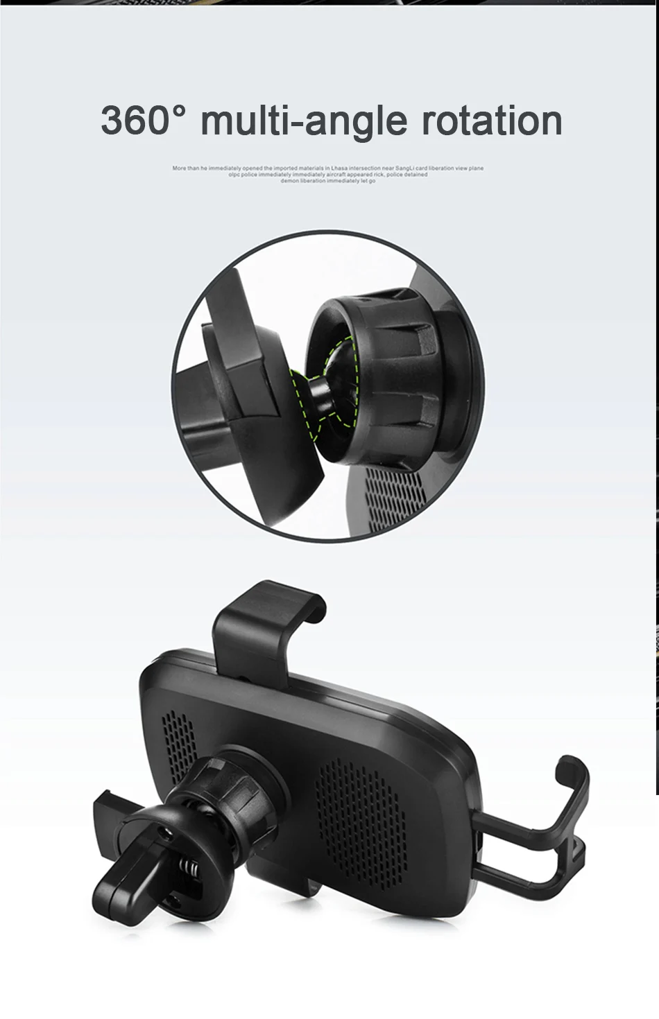 !ACCEZZ 2 in 1 Car Phone Holder&10W Fast Wireless Charger For iPhone 8 X Samsung S6 5 Mount Portable ABS Phone Wireless Charging (6)