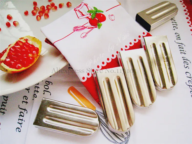 Popsicle Molds Stainless Steel Ice Pop Mold 6pcs/lot Retro-style Ice Cream Food Tool Moulds 4