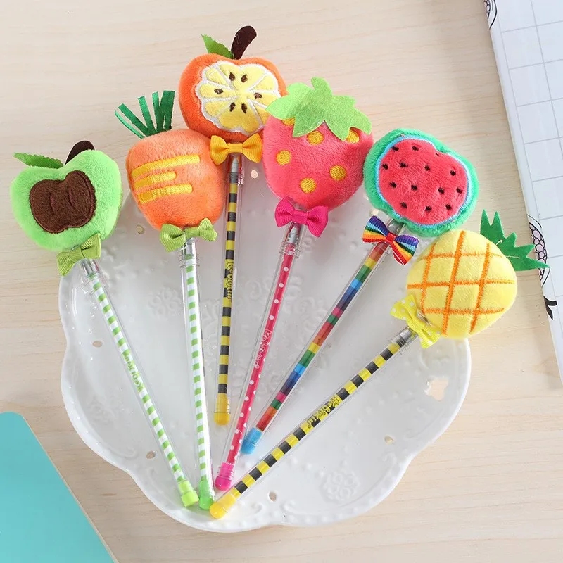 

1pc Soft Plush Fresh Fruit Gel Pen 0.38mm Black Signature Pen Creative Gift Stationery Children Student Gifts School Supplies