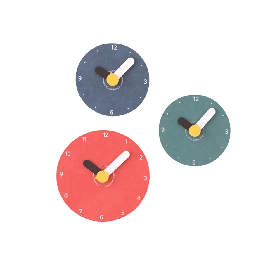 

Wood Art Small Charms Home Clock Cute Wall Home Decoration Accessories Modern Colorful Clocks Kinder Wandklok Teachers Day Gifts
