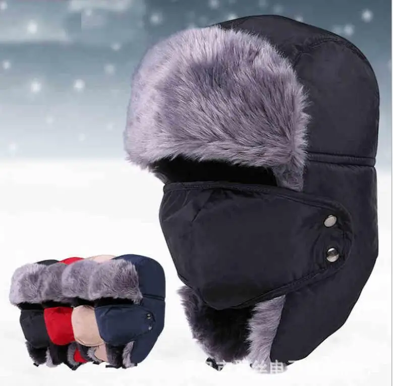 High Quality Winter Hat Bomber Hats For Men Woman Thicken Russian Army Trooper Aviator Ushanka Earflaps Bomber Hat mad bomber leather rabbit fur hat