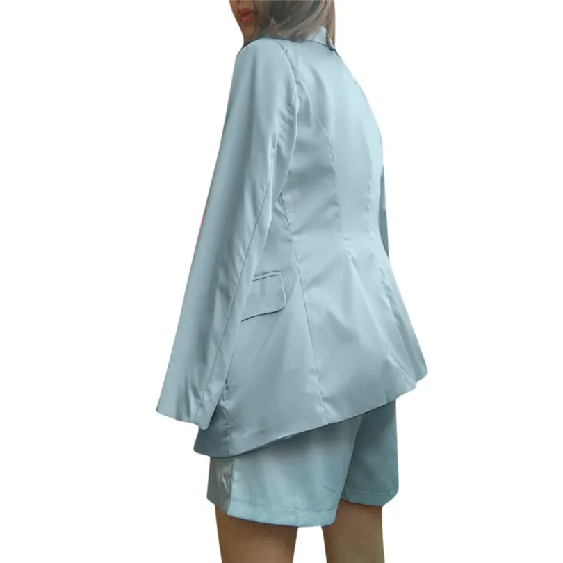 2019 Autumn New 2 Pcs Women Casual Office Lady Sets Business Formal Suits Elegant Shorts + Coats Outwear Suits #E10 (7)