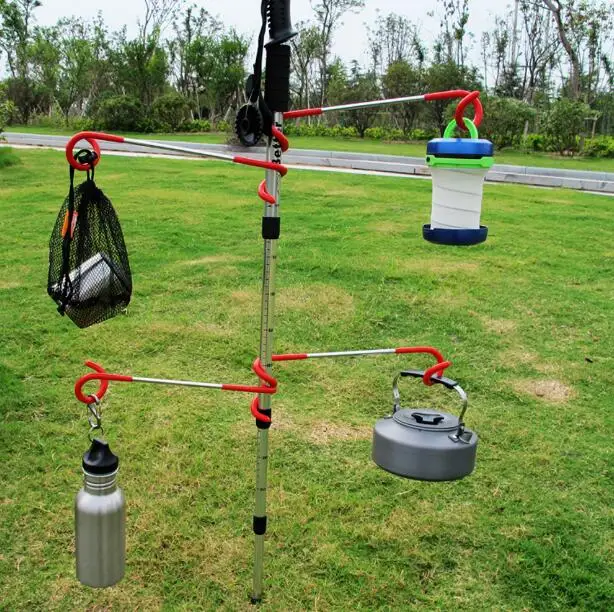 

Outdoor multi-purpose loading 10kg tent lamp hook Stainless steel upscale camping lamp holder Two-way spiral hanging tent S hook