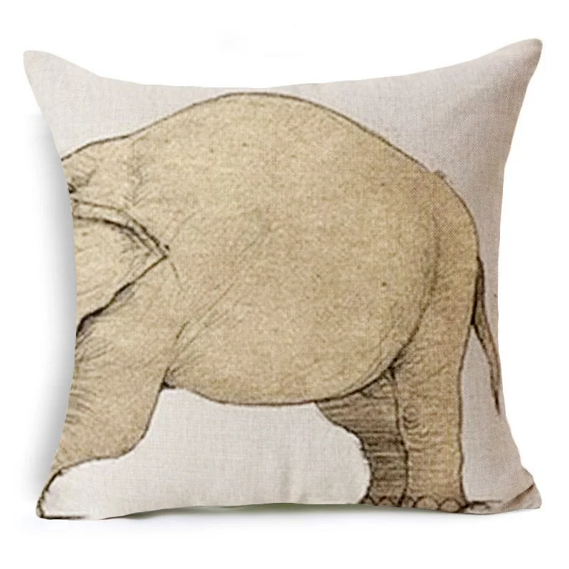 جميل مضحك الحيوان الكتان القطن مزيج غطاء وسادة المنزل كنبة مكتب مربع كيس وسادة الزخرفية غطاء الوسادة s كيس وسادة s