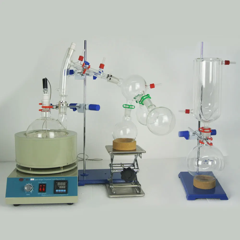 

Lab Hot Scale Small Short Path Distillation Equipment 2L Short Path Distillation With Stirring Heating Mantle Include Cold trap