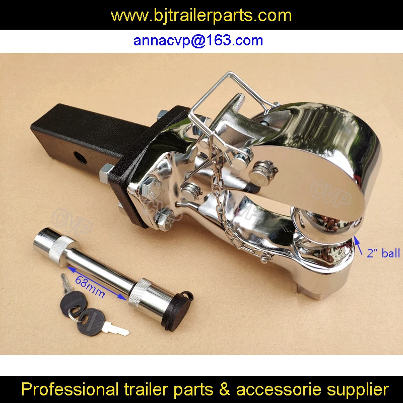 

CVP trailer pintle hook mounting plate fro 2" receiver hitch adapter mount with pin lock 2" ball trailer parts