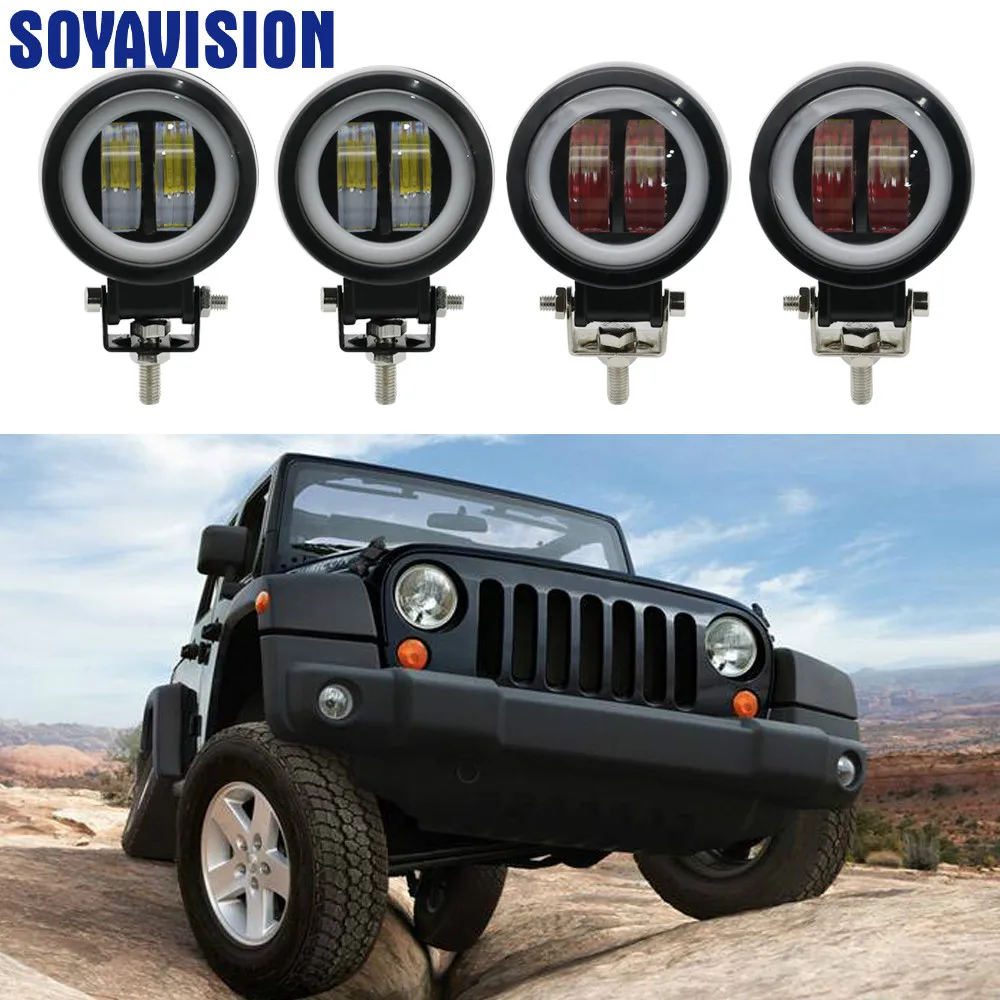 Круглый светодиодный рабочий светильник 12 В для автомобиля 4WD ATV SUV UTV Trucks 4x4