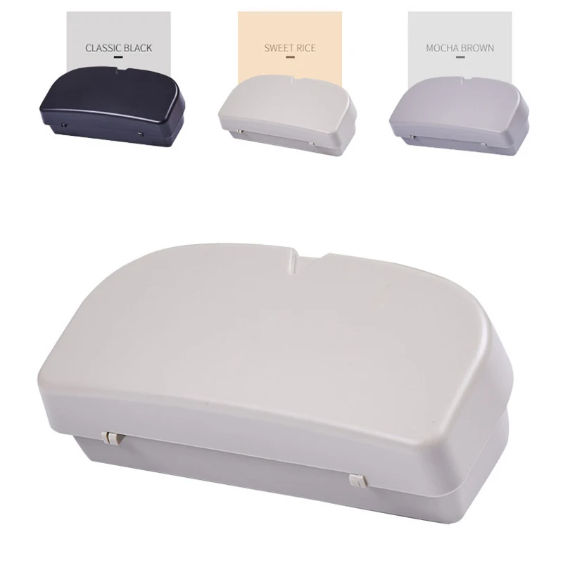 Durable ABS Car Glasses Case Holder Clip Sun Protection Sunglasses Storage Box Sunglasses Holder Accessories