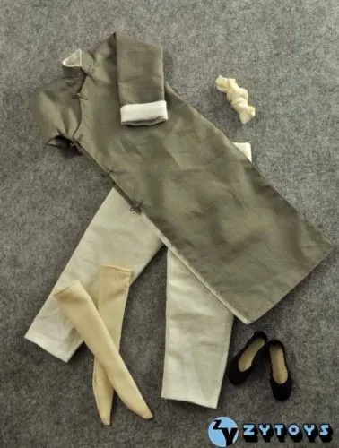 1: 6 шкал кунг-фу костюм длинный серый костюм комплект одежды для 1" Фигурки игрушки аксессуары