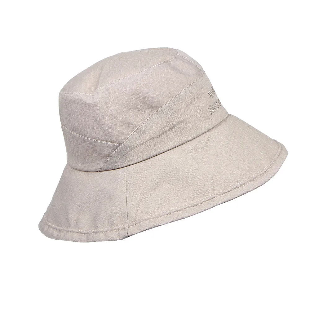 Твердые Цвет ведро шляпа, с вышитыми буквами хлопковые Повседневное Кепка для улицы; сезон весна-лето; Chapeau Femme; шляпа рыбака# BL5