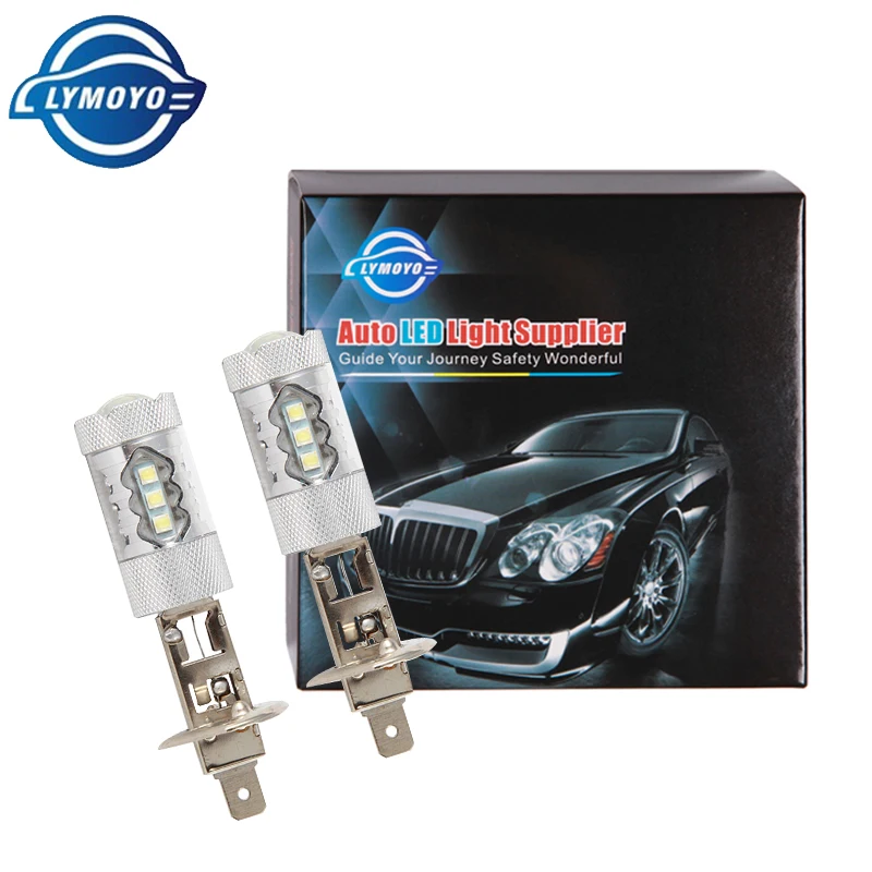 2x H1 Super White 12V CREE LED Headlight High Beam Low Beam Light SMD Bulbs