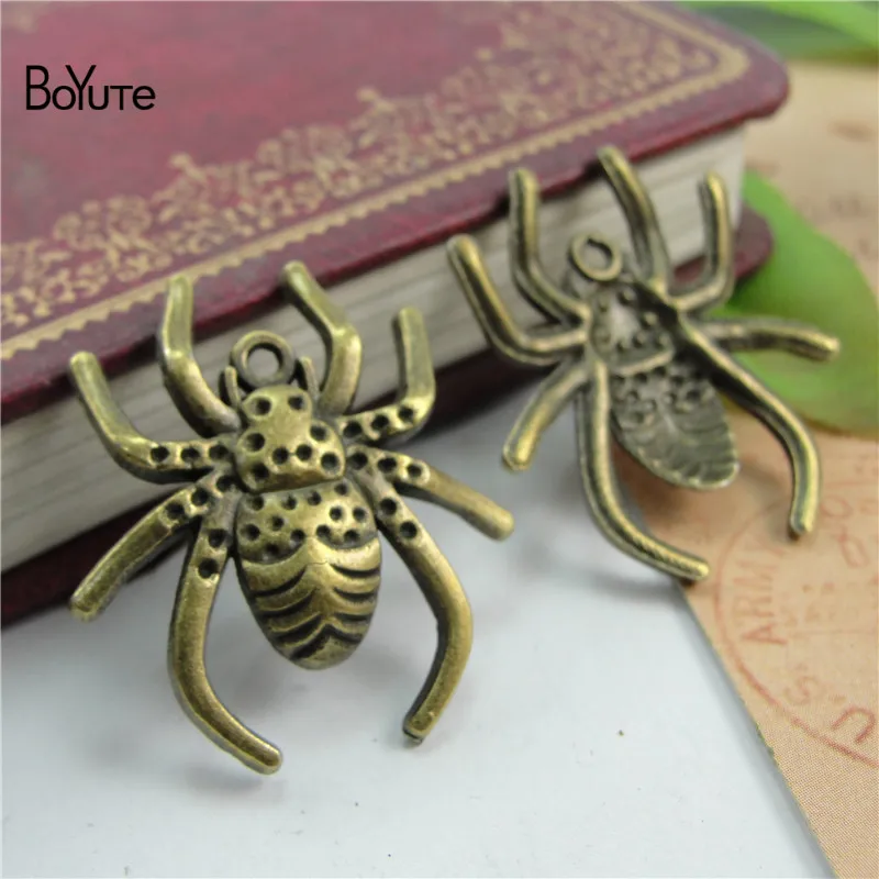 BoYuTe (50 PiecesLot) Metal Alloy 2925MM Spider Pendant Charms Vintage Diy Hand Made Jewelry Accessories (4)