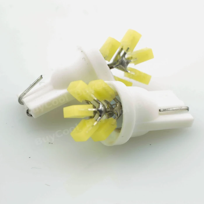 100 шт./лот белый автомобиль T10 194 W5W COB 7SMD Авто 5LED огни дерева формы автомобиля боковой тормоз с клиновым разжимом лампа для чтения