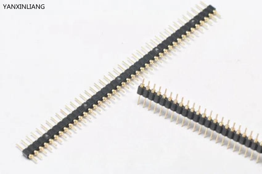 

10Pcs Gold Plated Pitch 2.54mm Male 40 Pin Single Row Straight Round Pin Header Strip