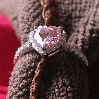 

Luxury Quality Gold Promise Ring 18K White Gold AU750 Jewelry 2Ct Heart Diamond Ring for Female 18K Proposal Ring