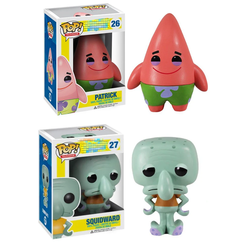 Funko POP SQUIDWARD Патрик виниловые фигурки brinquedos Коллекция Модель игрушки