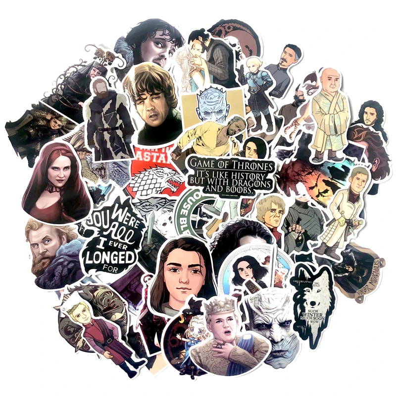 

60Pcs 2019 Game of Thrones Stickers Suitcase Laptop Motorcycle Skateboard Waterproof decal Sticker