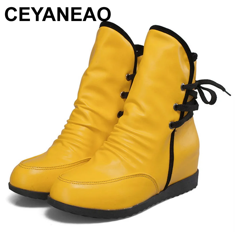 CEYANEAO осенне-зимние теплые новые сексуальные модные ботильоны из искусственной
