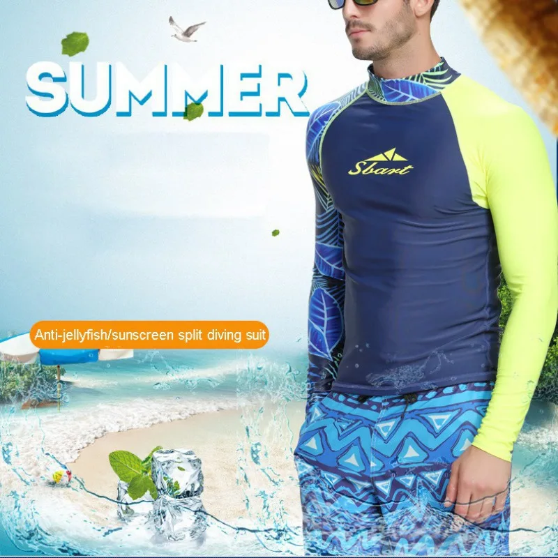 H мужской Рашгард для серфинга Badpak Lange Mouw Surfen Badpakken Voor Man Surfen Duiken UV Zwemmen футболка для серфинга костюм для подводного плавания - Цвет: 1