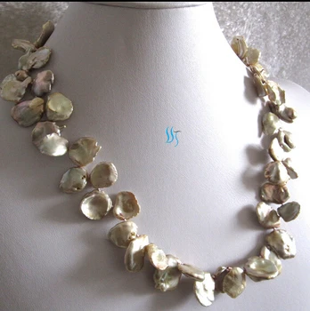

ddh003775 Dark Champagne Keshi Single Row Freshwater Pearl Necklace