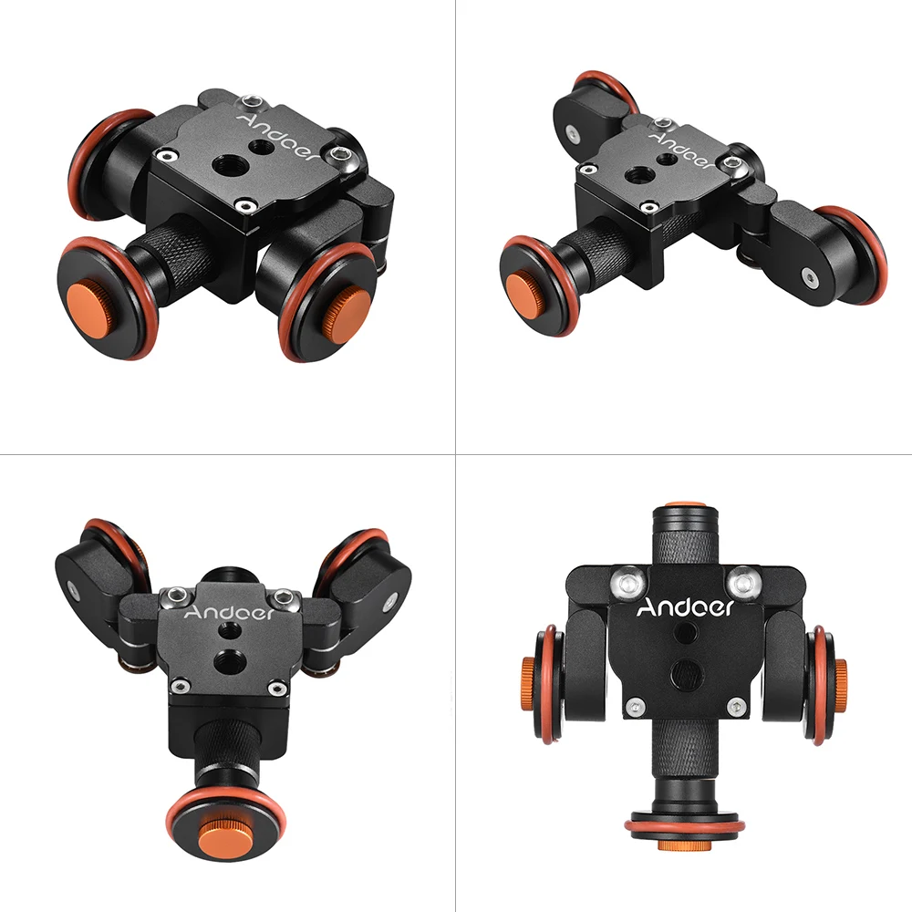 Andoer Электрический моторизованный 3-х колесный видео шкив Автомобильная подкатная тележка роликовый слайдер с коротким и широким подолом для цифровой зеркальной камеры Canon Nikon sony для iPhone X 8 7 смартфонов