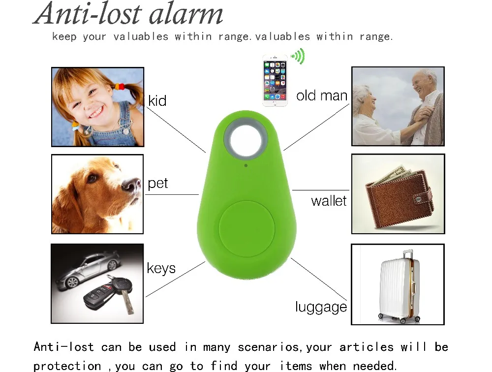 Mini Smart Finder Smart Wireless Bluetooth 4.0 Tracer Child Wallet Key Pet Finder GPS Locator Tracking Tag Alarm System  (5)
