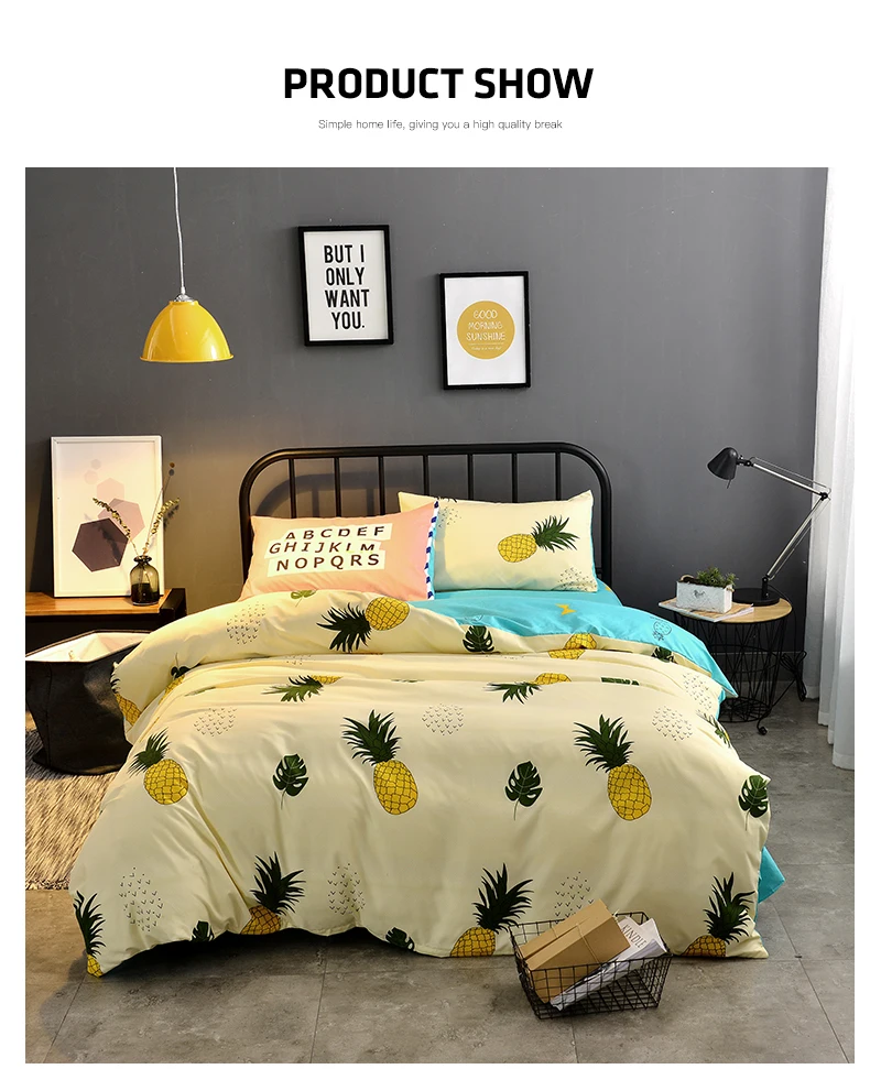 Dream NS/комплект постельного белья для дома с изображением ананаса в скандинавском стиле, пододеяльник, наволочка, теплый мягкий комплект для дома, спальни, гостиной