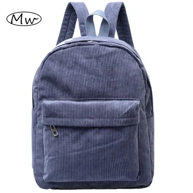 Women Backpack 2019 Solid Corduroy Backpack Simple Tote Backpack