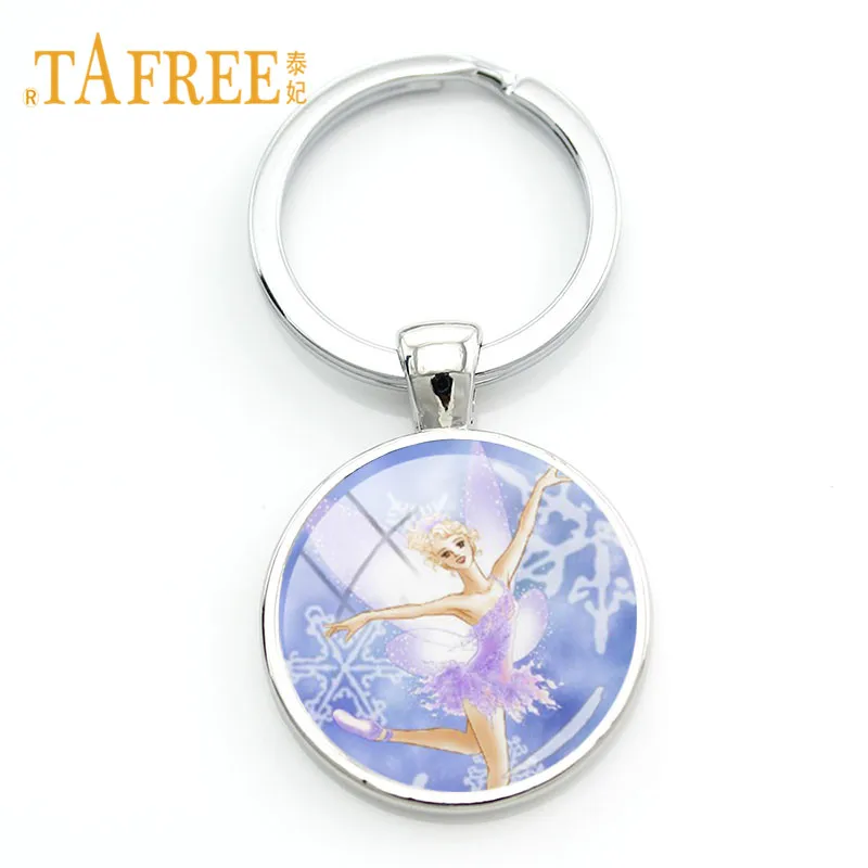 

TAFREE Dancing Fairy Butterfly Wing Girl Key Chain Cute Flower Fairy Garden Keyrings & Keychains Animation Cartoon Jewelry FQ386