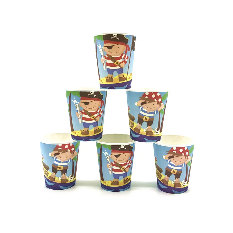  Pop Little Pirate Theme 65Pcs Cup+Plate+Straw+Invitation Card Festival Kid Birthday Party Horn+Gift - 32893292036