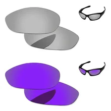 Серебристый Хром/фиолетового цвета, наборами по 2 пары зеркало поляризованные Сменные линзы для монстр очки для собак рамки UVA и UVB Защита