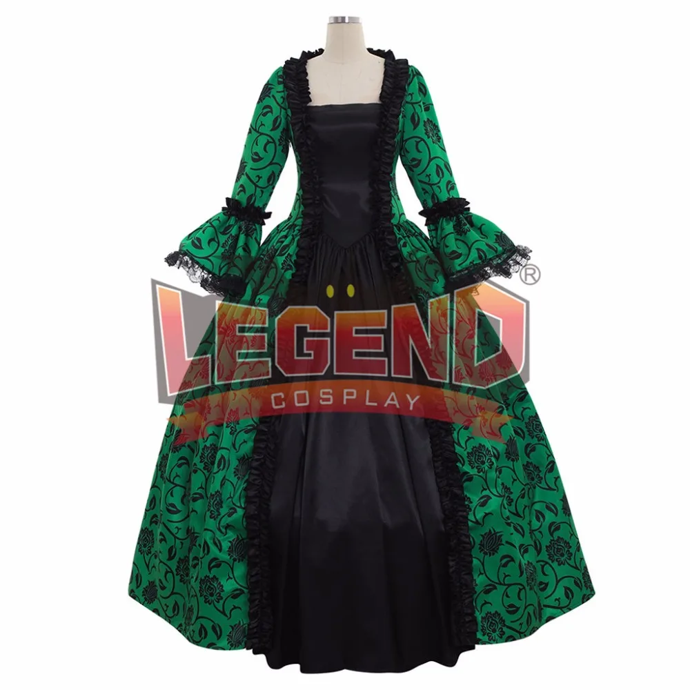 Green Medieval Renaissance Game of Thrones Cosplay LARP Dress Costume Gown