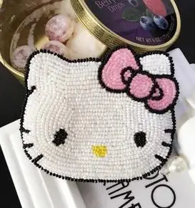 ensso hello kitty Кошелек для монет Розовый картонный Кошелек для монет Hello-Kitty Сумка через плечо милые сумки с бисером Милая Детская сумка с бантами - Цвет: Pink Bow