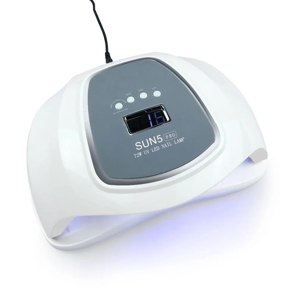 

SUN5 PRO 72W UV LED Nail LampTwo Hand Lamp Double Light Source Nail Dryer Light Curing Gel With Infrared Sensor ManicureTools