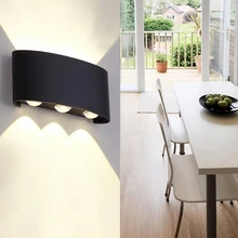 10 шт. 2 Вт 4 Вт 6 Вт Светодиодный светильник Открытый водонепроницаемый современный нордический стиль Крытый настенный светильник гостиная крыльцо садовый светильник AC90-260V