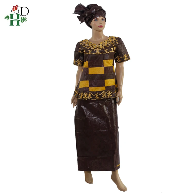 H &amp D халат pour les africaine femme Bazin riche традиционные африканские платья для женщин 100%