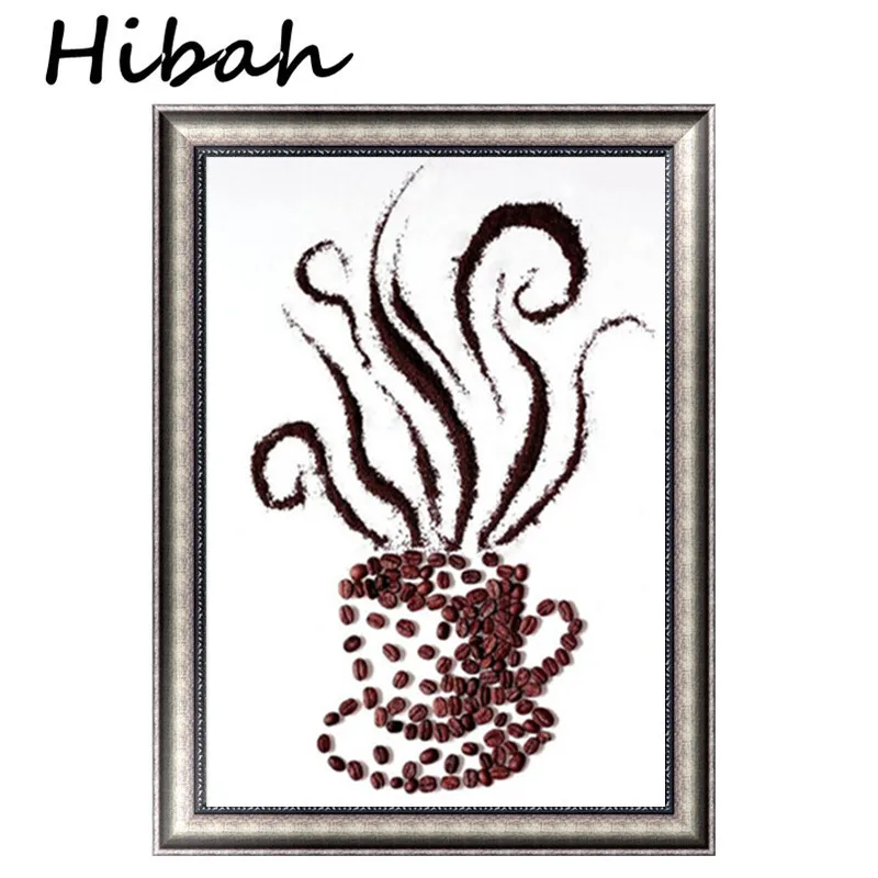5D diy Diamond Painting Cross Embroidery Set Round Coffee Bean Picture Home Decor Mosaic | Дом и сад
