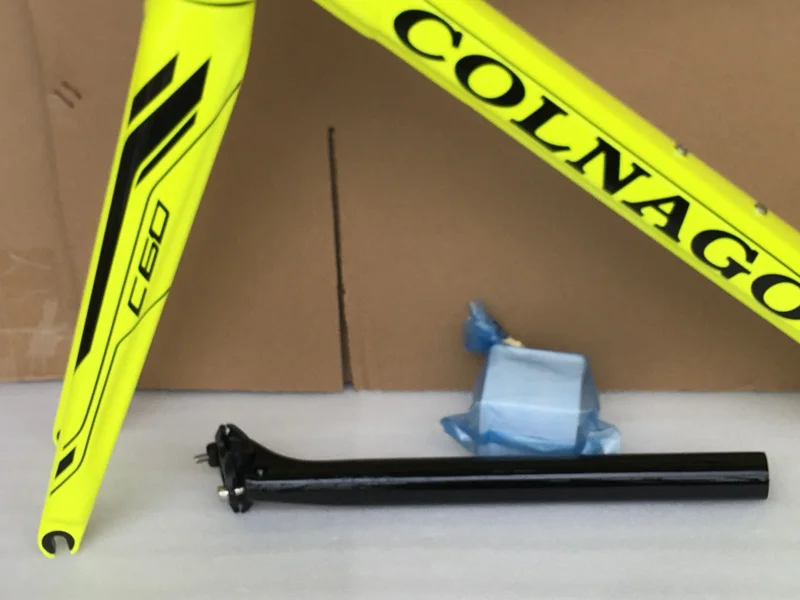Флуоресцентная желтая углеродная рама Colnago C60 3K карбоновая для дорожного