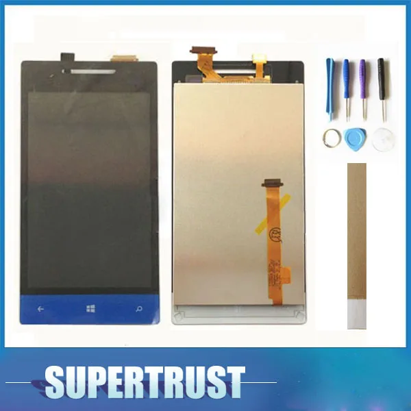 

1PC/Lot High quality For HTC Windows Phone 8S A620e LCD Display + Touch Screen Panel Digitizer Assembly Black White Blue Color