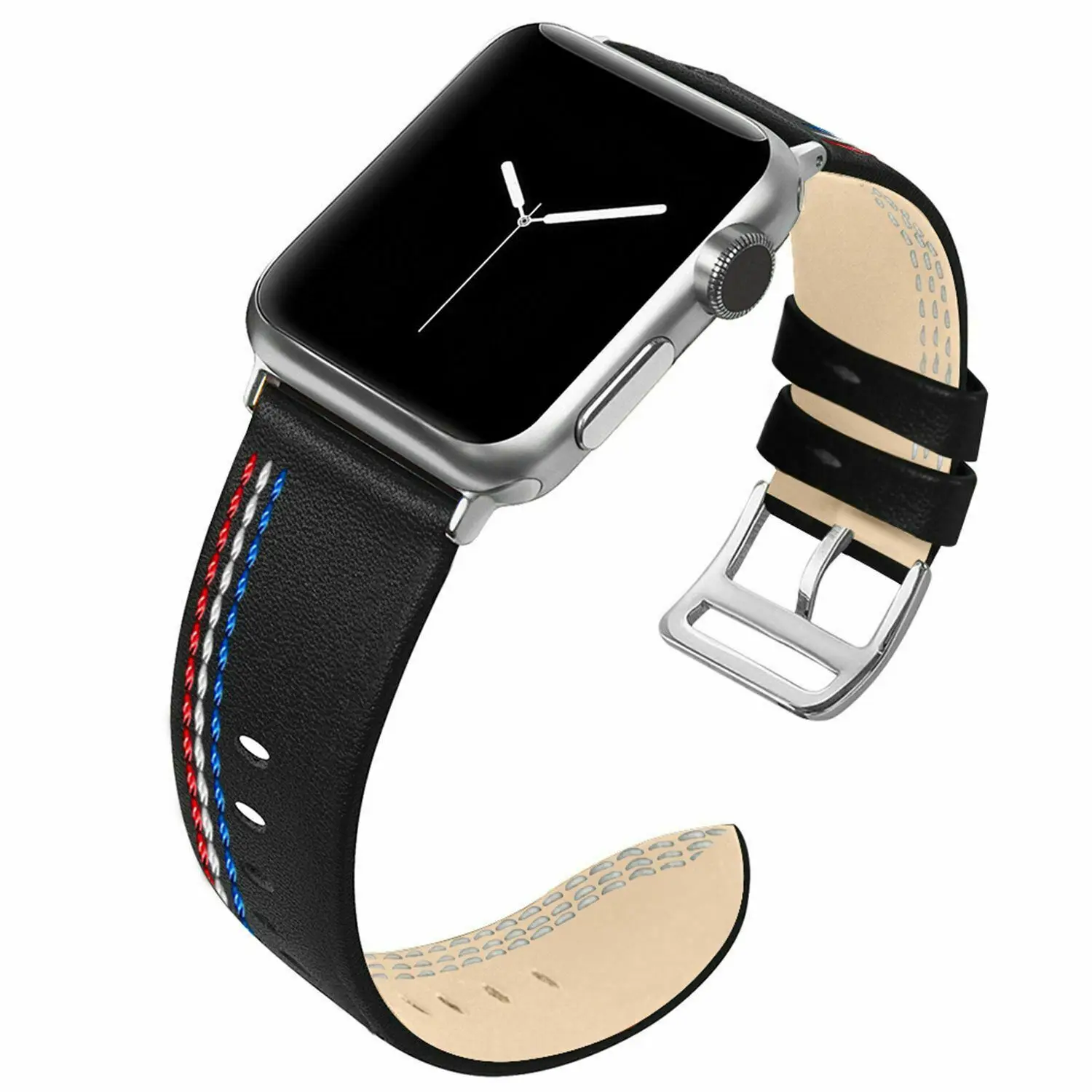 

Classic Buckle Genuine Leather Strap for Apple Watch Series 4 3 2 1 38/40mm 42/44mm Retro Stitching Bracelet for iWatch Band