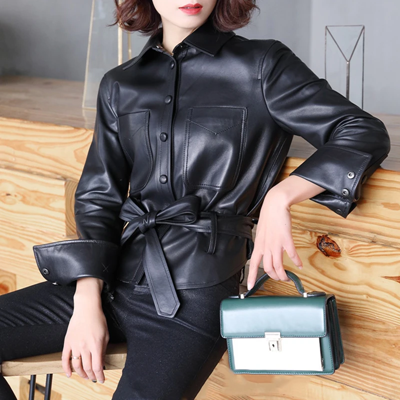 Женская кожаная куртка из натуральной овечьей кожи gl0113|jackets for women|jackets women leatherjacket