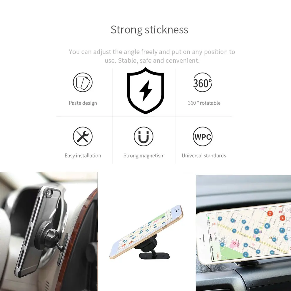 

2pcs 360 Universal Multifunctional Circular Magnet Dashboard Mobile Support Mobile Phone Stands Holders