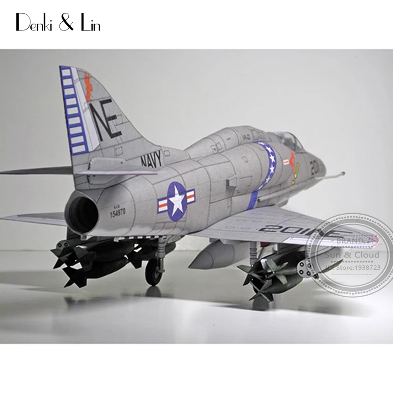 1:32 DIY 3D Американский Дуглас A-4 Skyhawk истребитель самолет Бумажная модель Сборка ручная работа игра-головоломка DIY детская игрушка