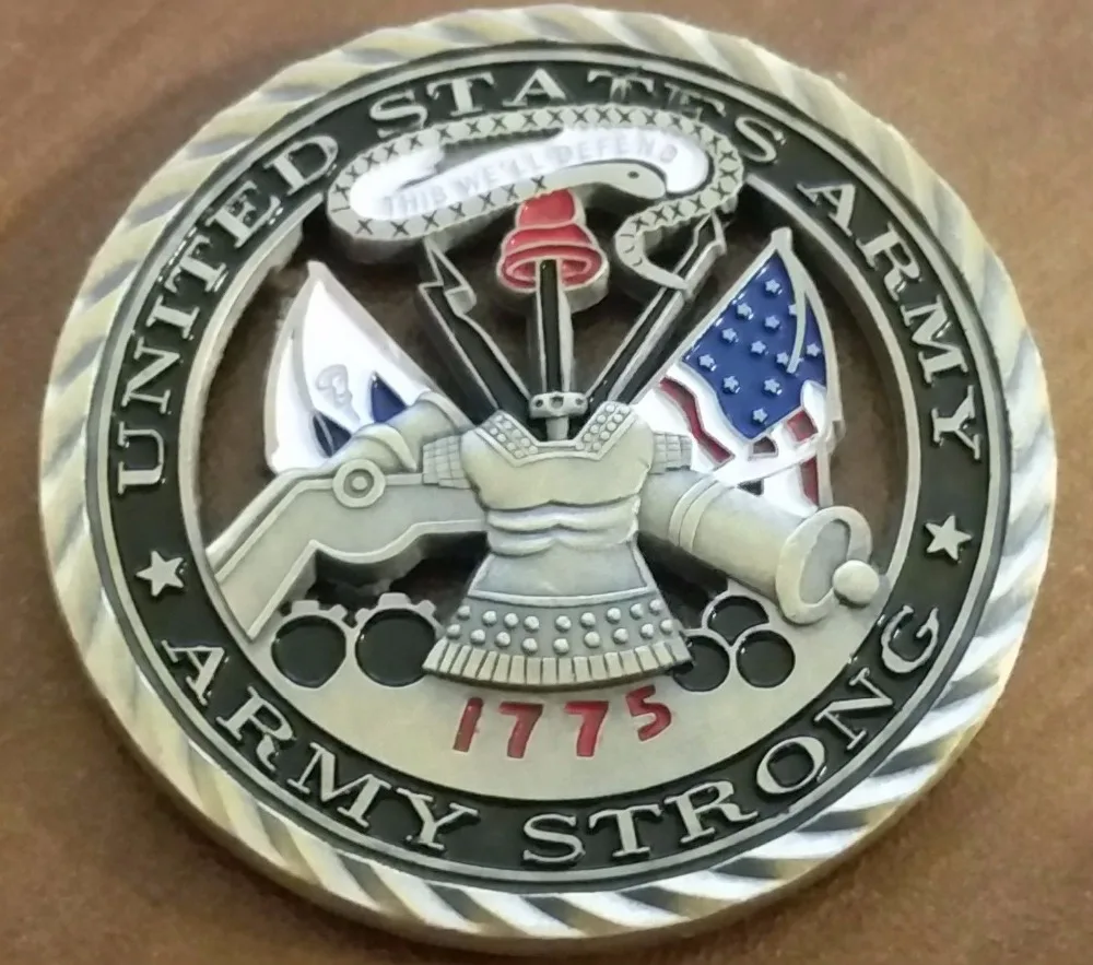 

Free Shipping 20pcs/lou, US Army challenge coin 1775 Army Strong United States Patriotism
