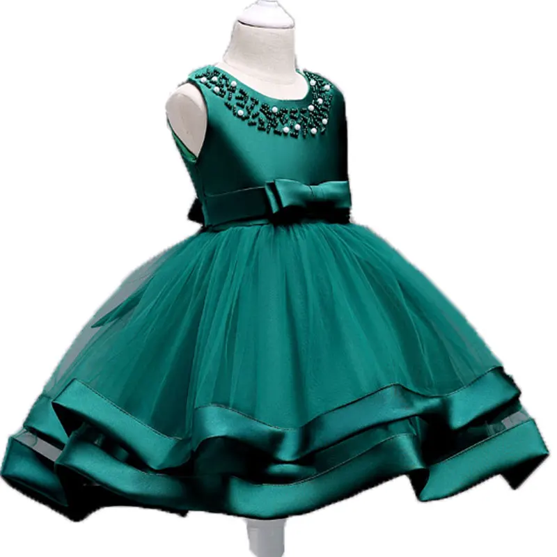 

Dress For Girls Elegant Clothes Kids Girl Christmas Dresses Princess Wedding Children Satin Gown Party Evening Party Tutu Dress