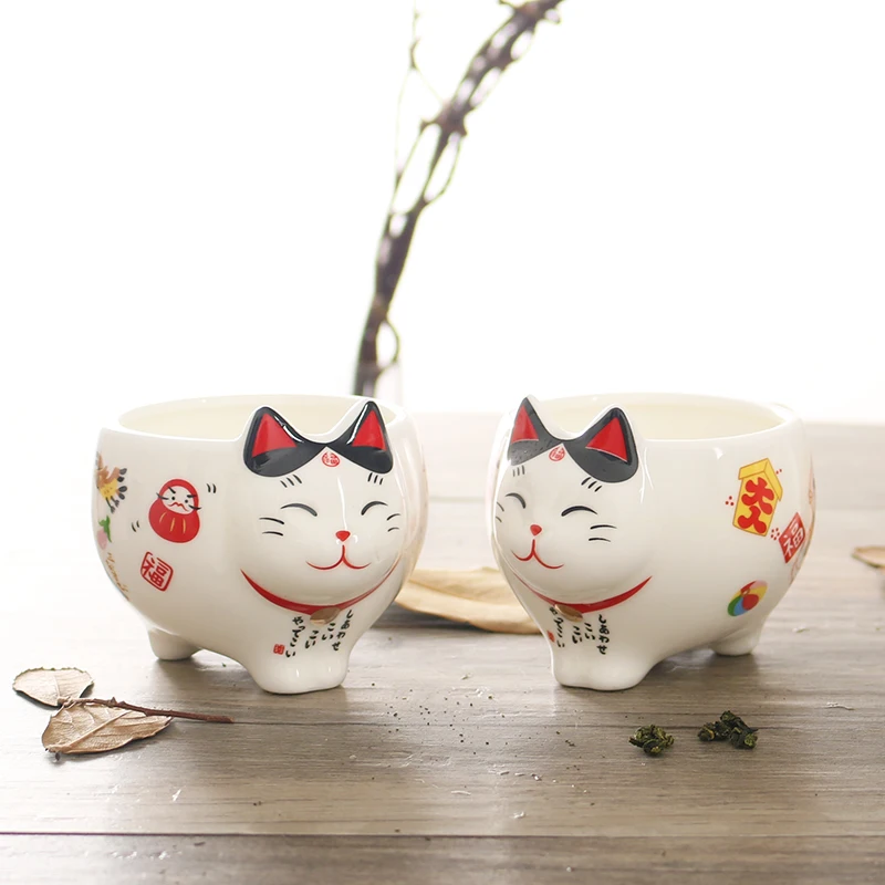 Lucky Japanese Cat Teapot, Cute Ceramic 22 Oz Tea Pot with Infuser, Cats in  the Kitchen Oriental Kitchenware, 6 Inches