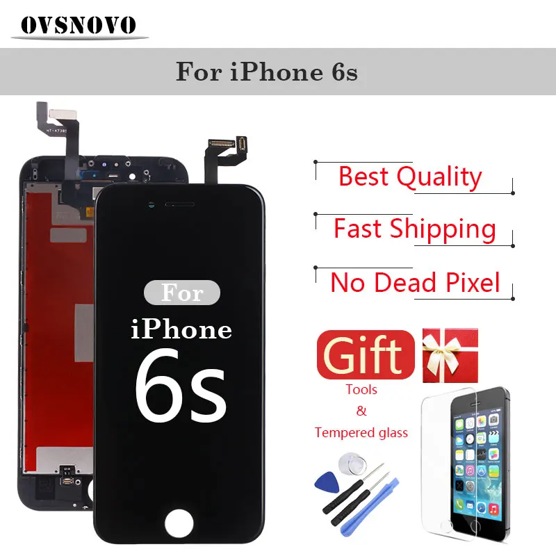 

AAA LCD Touch Display for iPhone 4 4s 5 5s 5c SE 6 6s LCDs Screen Digitizer Replacement Assembly Black With Tempered Glass Tools