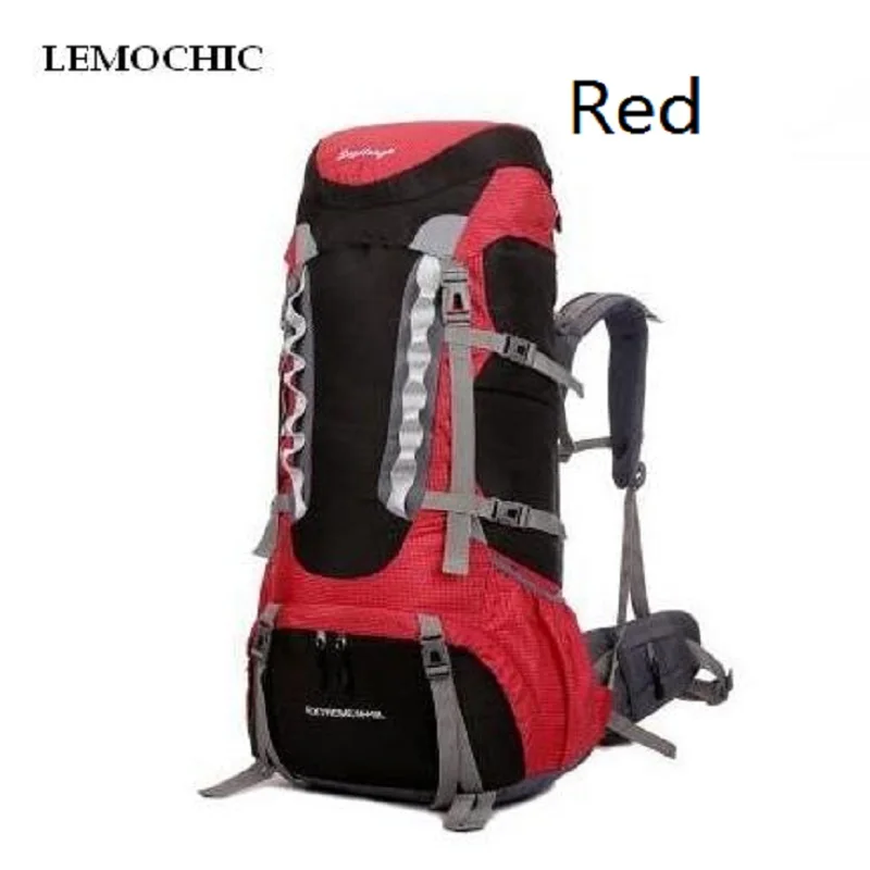 

LEMOCHIC hiking outdoor backpacks camping sport bag waterproof with rain cover canvas bag rucksack large capacity six color