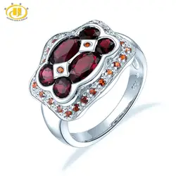 Hutang гранат обручальное кольцо серебро 925 пробы 3.67ct природных драгоценных камней ювелирные украшения для женщин Человек Best подарок новый